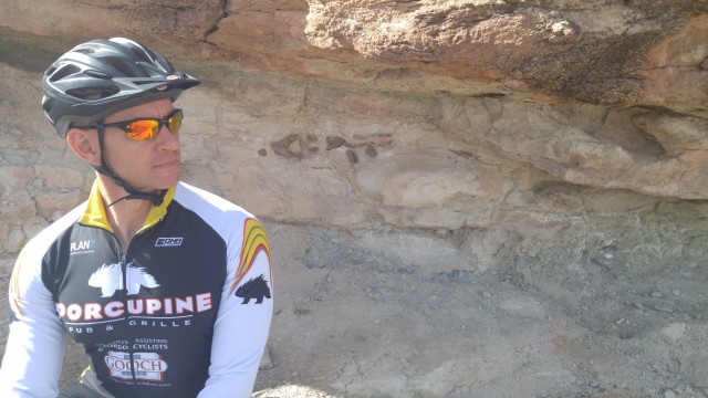 Biking Moab James at Dinosaur Trail