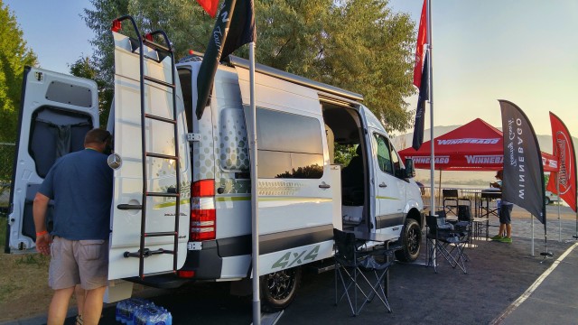 Outdoor Retailer Demo Day Winnebago 4x4 RV Booth Camper Van