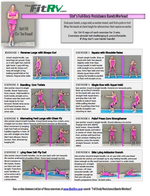 stef s full body resistance bands rv workout video printable included