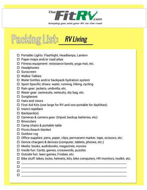 RV Packing Lists: Printable Checklists for RV Trips!