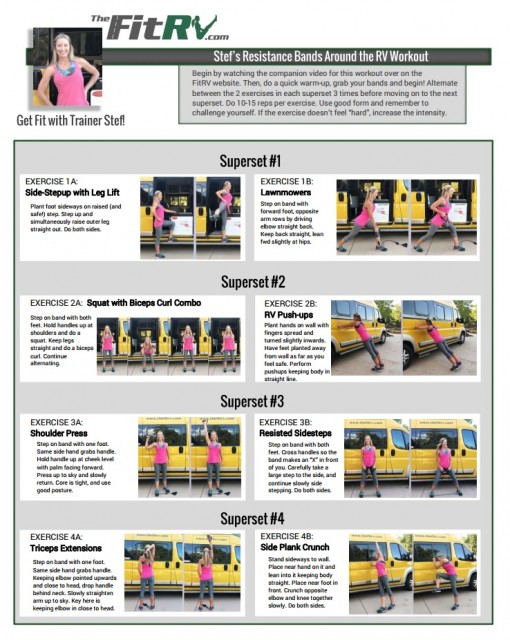 resistance bands around the rv workout printable and video demo who loves ya
