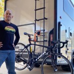 Attaching a Wall-Mount Bike Repair Stand to our RV