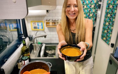 Red Pepper Pistachio Paprika Soup— Inspired by our Germany Trip!