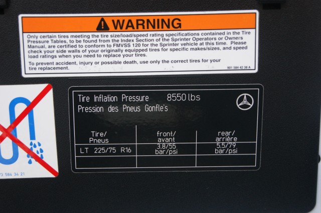 Chassis Inflation Pressures