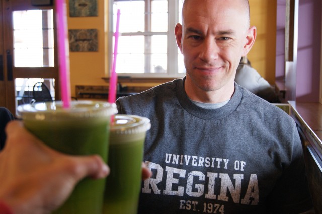 Green juices from Peacetree Cafe Moab