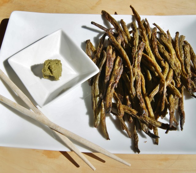 Roasted Wasabi Green Beans Fries Recipe