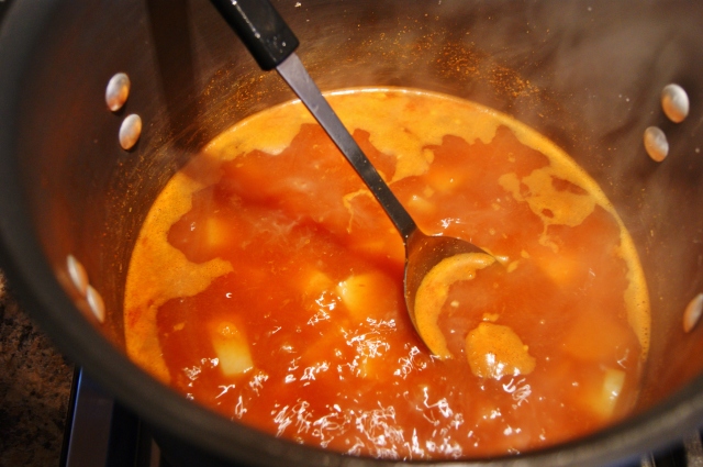 Potatoes Boiling in Curry Broth